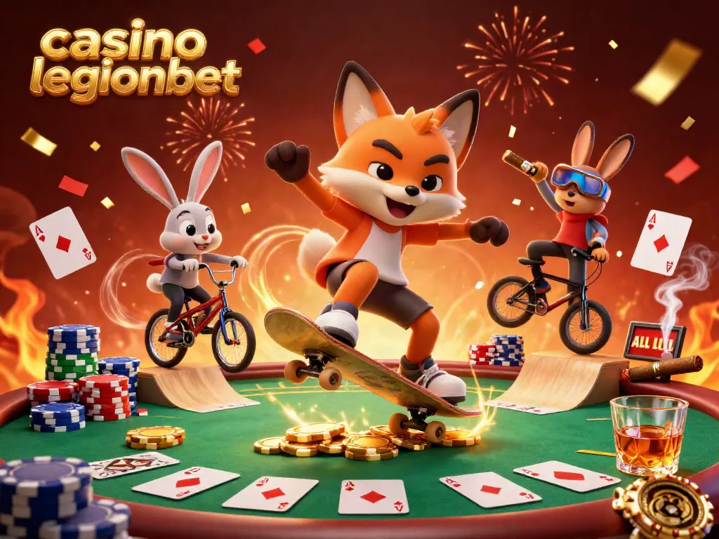 Experience the thrill of casino legionbet with festive characters in a dynamic gaming scene.