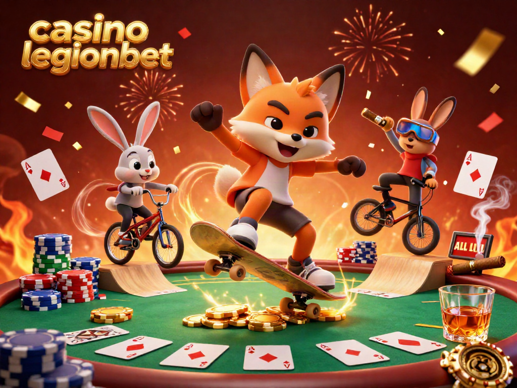 Experience the thrill of casino legionbet with festive characters in a dynamic gaming scene.