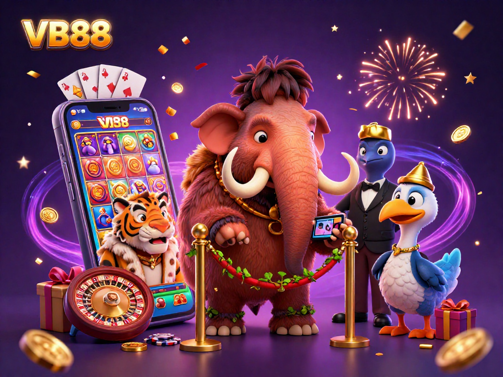 Experience thrilling VB88 gambling moments with a woolly mammoth bouncer and a saber-tooth tiger VIP!