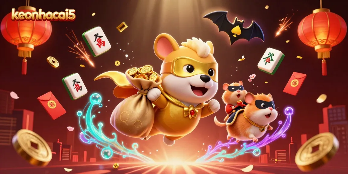 Engage with keonhacai5 through thrilling animated casino adventures featuring a superhero dog and vibrant game elements.