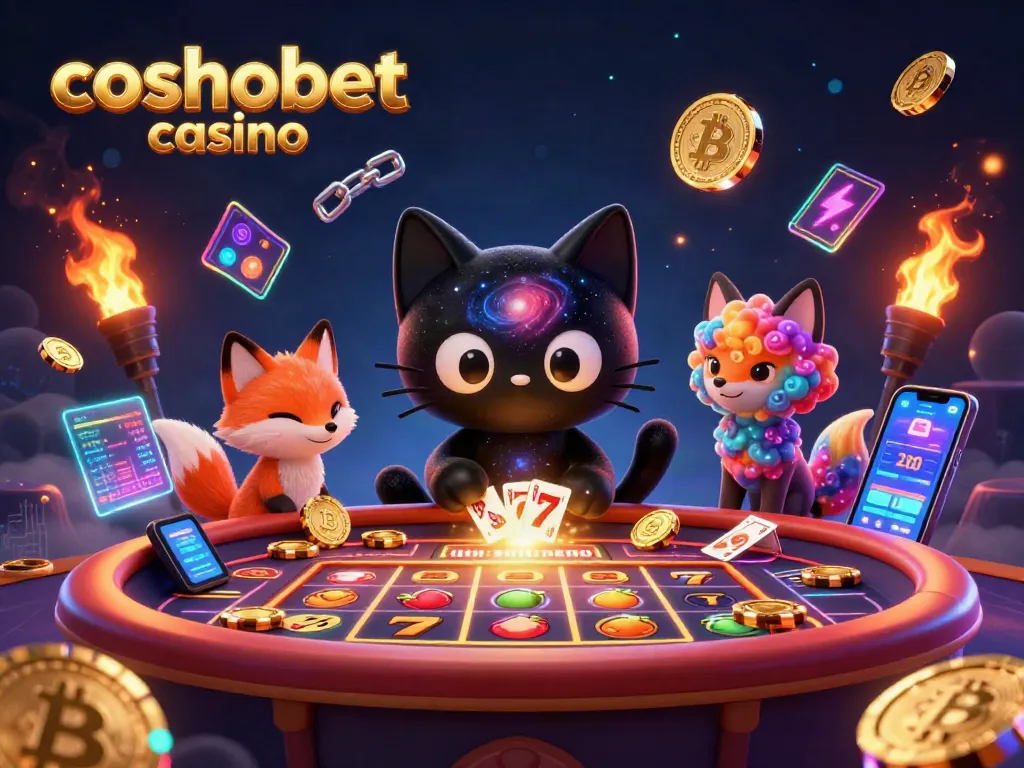 Play exciting games at cosmobet casino with a black hole cat pulling in golden chips and cards.