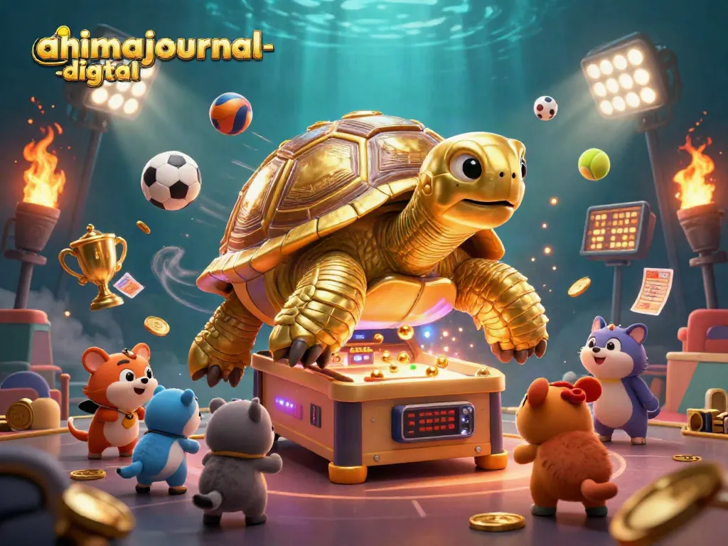 Experience the excitement of sports betting with ahimajournal-digital's vibrant golden tortoise and dynamic elements.