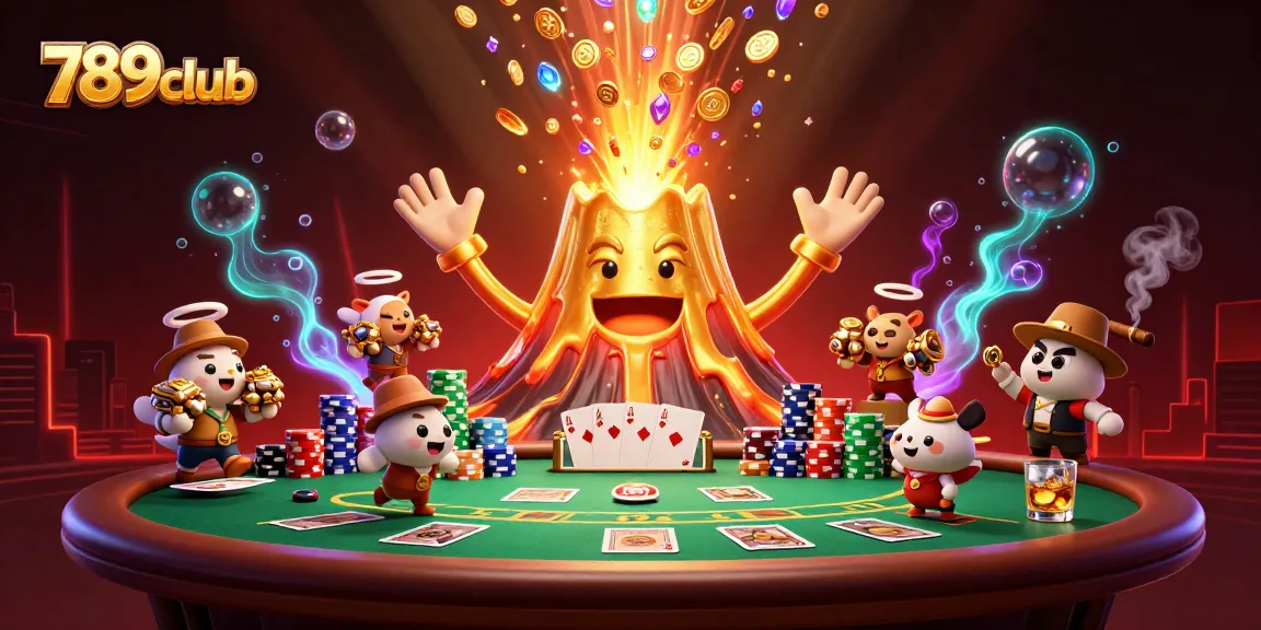 Experience the thrill of gaming at 789club with a vibrant gold volcano erupting treasures.