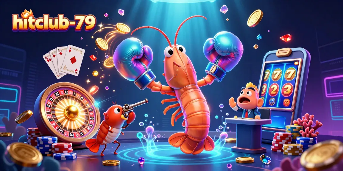 Play thrilling games at hitclub-79 with glowing casino elements and shimmering gems!