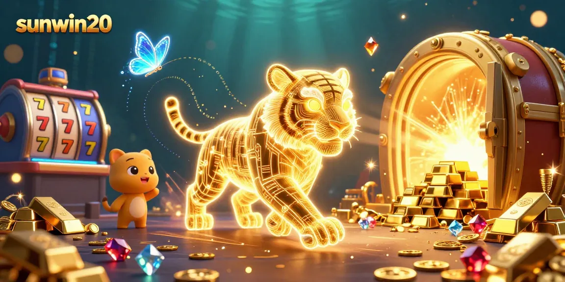 Experience the excitement of sunwin20 through this vibrant casino scene where gambling elements come to life.