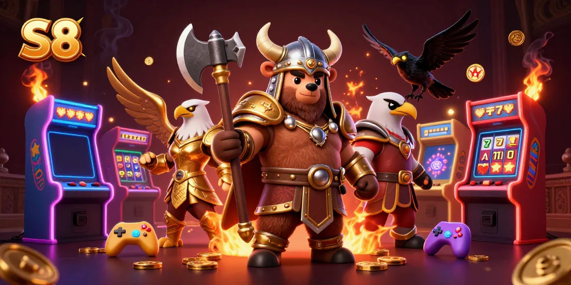 Experience thrilling gameplay at S8 with our dynamic Viking and Valkyrie scene.