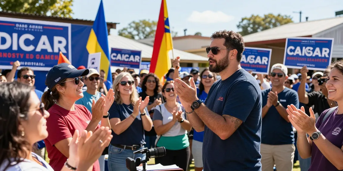 Casey Askar engaging with supporters at political rally, showcasing community connection and campaign enthusiasm.